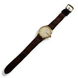ROTARY, A VINTAGE GOLD PLATED GENT’S WRISTWATCH Circular white dial with gilt number markings and