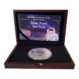 A SILVER ‘MOON LANDINGS' 5OZ PROOF COIN, DATED 2019 Titled 'The 50th Anniversary of The Moon