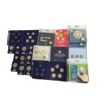 A COLLECTION OF CUPRONICKEL COMMEMORATIVE FIVE POUND COINS On card mounts, together with a two pound