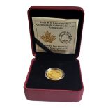 A CANADIAN 24CT GOLD TEN DOLLAR COIN, DATED 2019 With Queen Elizabeth II portrait and George and