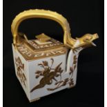 ROYAL WORCESTER, A FINE 19TH CENTURY AESTHETIC MOVEMENT JAPANESQUE PORCELAIN TEAPOT AND COVER, CIRCA