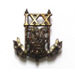 21ST (EMPRESS OF INDIA) LANCERS, A RARE BIMETEAL COLLAR BADGE.