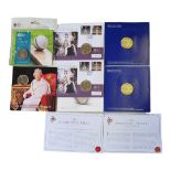 A COLLECTION OF SIX CUPRONICKEL COMMEMORATIVE FIVE POUND COINS Comprising a 2012 Diamond Jubilee