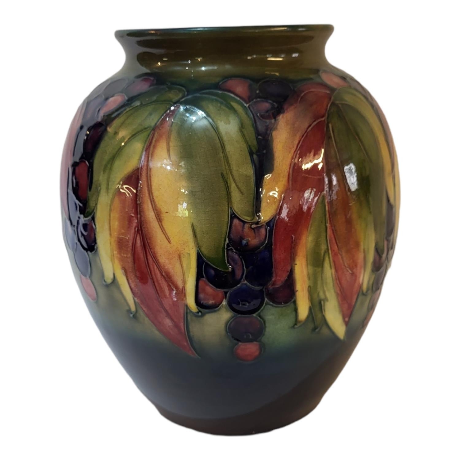 A LARGE ART DECO PERIOD WILLIAM MOORCROFT POTTERY EXHIBITION SIZE OVOID VASE With everted rim, - Image 2 of 4