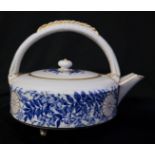 ROYAL WORCESTER, AN AESTHETIC MOVEMENT PERIOD FINE PORCELAIN JAPANESQUE FORM TEAPOT AND COVER, CIRCA