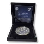 A 5OZ SILVER COMMEMORATIVE FIVE CROWN PROOF COIN, DATED 2018 With the motif of the five effigies