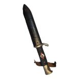 A MID 20TH CENTURY HITLER YOUTH KNIFE AND SCABBARD A WWII German Third Reich knife, marked RZM M7/13