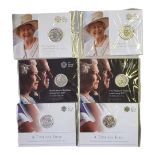 A COLLECTION OF SIX SILVER COMMEMORATIVE TWENTY POUND COINS Comprising The 90th Birthday of Her