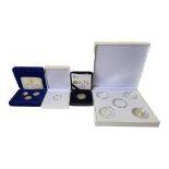 A SILVER SOVEREIGN FIVE COIN PROOF COINS Comprising a quarter, half, full, double and quintuple