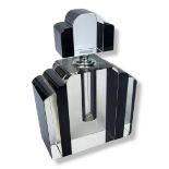 A LARGE ART DECO STYLE GLASS SHOP DISPLAY PERFUME BOTTLE In a geometrical streamlined graduating