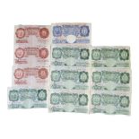 A COLLECTION OF EARLY 20TH CENTURY BRITISH BANKNOTES To include three 10 Shilling notes, one blue