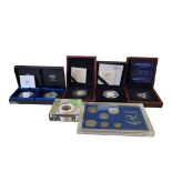 A MIXED COLLECTION OF SILVER PROOF COINS To include two Monnaie De Paris D-Day Landings ten Euro