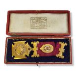 AN EARLY 20TH CENTURY 9CT GOLD 'ROYAL ORDER OF THE BUFFALOES' MEDAL, DATED 1919 AND 1922 TO