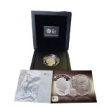 A SILVER 5OZ 'OLYMPICS 2012' TEN POUNDS PROOF COIN With Queen Elizabeth II portrait and winged horse