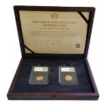 TWO WWI 22CT GOLD FULL SOVEREIGN COINS, DATED 1914 and 1918 Titled 'The World War I Centenary