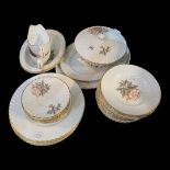 ROYAL WORCESTER, A MID 20TH CENTURY BONE CHINA PART DINNER SERVICE FOR EIGHT Christina pattern, gilt