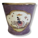 A LATE 19TH CENTURY ROYAL WORCESTER STYLE PORCELAIN CHINOISERIE DECORATED ELEPHANT RIDER PORCELAIN