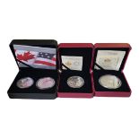 A COLLECTION OF CANADIAN SILVER PROOF COINS To include a 2oz ten dollar coin, dated 2020, having