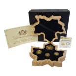 A ROYAL CANADIAN MINT 24CT GOLD PROOF FOUR COIN SET Titled 'Canada 2020 Gold Proof Maple Leaf