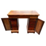 MANNER OF GILLOWS, A 19TH CENTURY REGENCY PERIOD ROSEWOOD PEDESTAL WRITING TABLE The top with