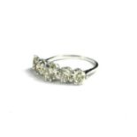 AN 18CT WHITE GOLD, FIVE STONE BRILLIANT CUT DIAMOND RING With WGI certificate. (diamonds 2.10ct)