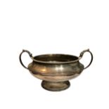 LEE & WIGFULL, AN ART DECO PERIOD SILVER HANDLED BOWL Having fluted design towards upper and lower