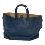 BURBERRY, A VINTAGE BLUE LEATHER HOLDALL/SHOULDER BAG Twin carry handles and blue leather shoulder