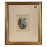 CIRCLE OF JOSEPH MALLORD WILLIAM TURNER, 1775 - 1851, 19TH CENTURY WATERCOLOUR Miniature vignette,