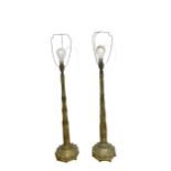 B. DAY, A PAIR OF 19TH CENTURY GOTHIC DESIGN TELESCOPIC CONVERTED LAMPS CIRCA 1830 Adjustable