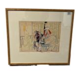 PABLO PICASSO, SPANISH, 1881 - 1973, COLOUR LITHOGRAPH ‘LA COMEDIE HUMAINE, I.II.54 1’, framed and