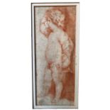 16TH/17TH CENTURY ITALIAN RED CHALK STUDY, PUTTI HOLDING A SERPENTINE SNAKE Framed and glazed. (