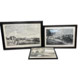 THREE 18TH CENTURY ENGRAVINGS Views Richmond, to include after Augustin Heckel Richmond Hill from