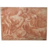 ATTRIBUTED TO CARLO CIGNANI BOLOGNA, 1628 - 1719, FORLI, RED CHALK DRAWING STUDY, AN ALLEGORY OF THE