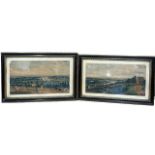 AFTER AUGUSTIN HECKEL, 1690 - 1770, TWO 18TH CENTURY COLOURED ENGRAVINGS Views of The Thames at