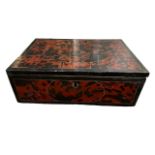 AN 18TH CENTURY TORTOISESHELL WORK BOX With hinged lid opening to reveal starburst inlaid interior