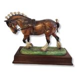 HEREFORD, A VINTAGE PORCELAIN MODEL OF A SHIRE HORSE In standing pose, limited edition, dated