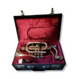 BESSON, A VINTAGE SILVER CORNET A CLASS A NEW STANDARD HP50 MEDAL OF HONOUR With three mouthpieces