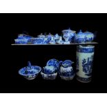 A LARGE COLLECTION OF 20TH CENTURY BLUE AND WHITE CERAMIC TABLEWARE Bearing Masons mark on base,