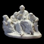 E. CECCARELLI, A LATE 19TH CENTURY CONTINENTAL SCHOOL SIENNA MARBLE CARVING GROUP (POSSIBLY