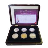 A SILVER COMMEMORATIVE DIAMOND JUBILEE SIX COIN PROOF SET, DATED 2012 With coins representing