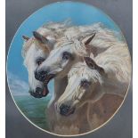 AFTER JOHN FREDERICK HERRING, OIL ON BOARD Pharoah’s chariot horses, later framed and glazed, widely