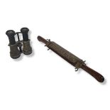 A PAIR OF WWI MILITARY BINOCULARS Along with an early 20th Century North Indian Dirk dagger with