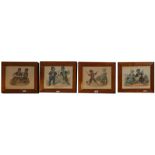 A SET OF FOUR EARLY VICTORIAN AMUSING HAND COLOURED LITHOGRAPH PLATES, CIRCA 1840 Domestic nature,