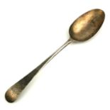 HESTER BATEMAN, A GEORGIAN PLAIN SILVER TABLESPOON Bearing engraved initials, hallmarked London,