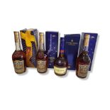 MARTELL V.S. COGNAC, A COLLECTION OF THREE VINTAGE BOTTLES, 70CL Together with a Courvoisier V.S