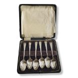 A SET OF SIX GEORGIAN SILVER TEASPOONS Having engraved decoration and initials, hallmarked London,