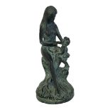 A 20TH CENTURY BRONZE FIGURAL GROUP, A SEATED FEMALE AND CHILD Unsigned. (approx 25cm) Condition: