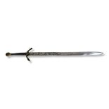 A LARGE REPRODUCTION MEDIEVAL STEEL SWORD With an eagle coat of arms emblem on the handle. (length