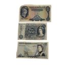 A COLLECTION OF VINTAGE BRITISH BANKNOTES Comprising a ten pound note number B89 373608 and three