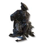 A FINE 19TH CENTURY PATINATED BRONZE FIGURE, JOHN CABOT, VENETIAN EXPLORER In Renaissance dress,